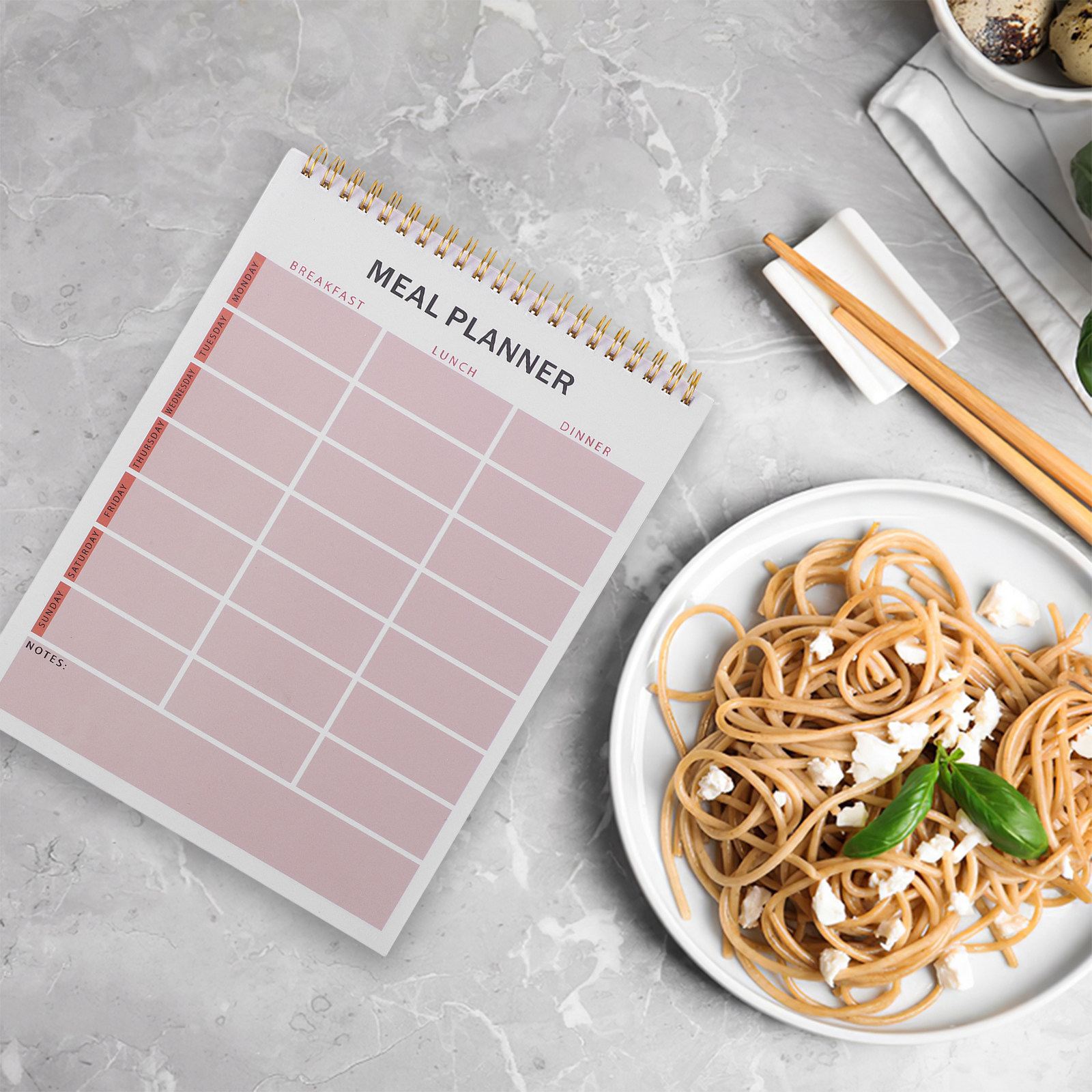 Nutrition Fitness - Weekly Meal Planner Notebook Spiral Bound