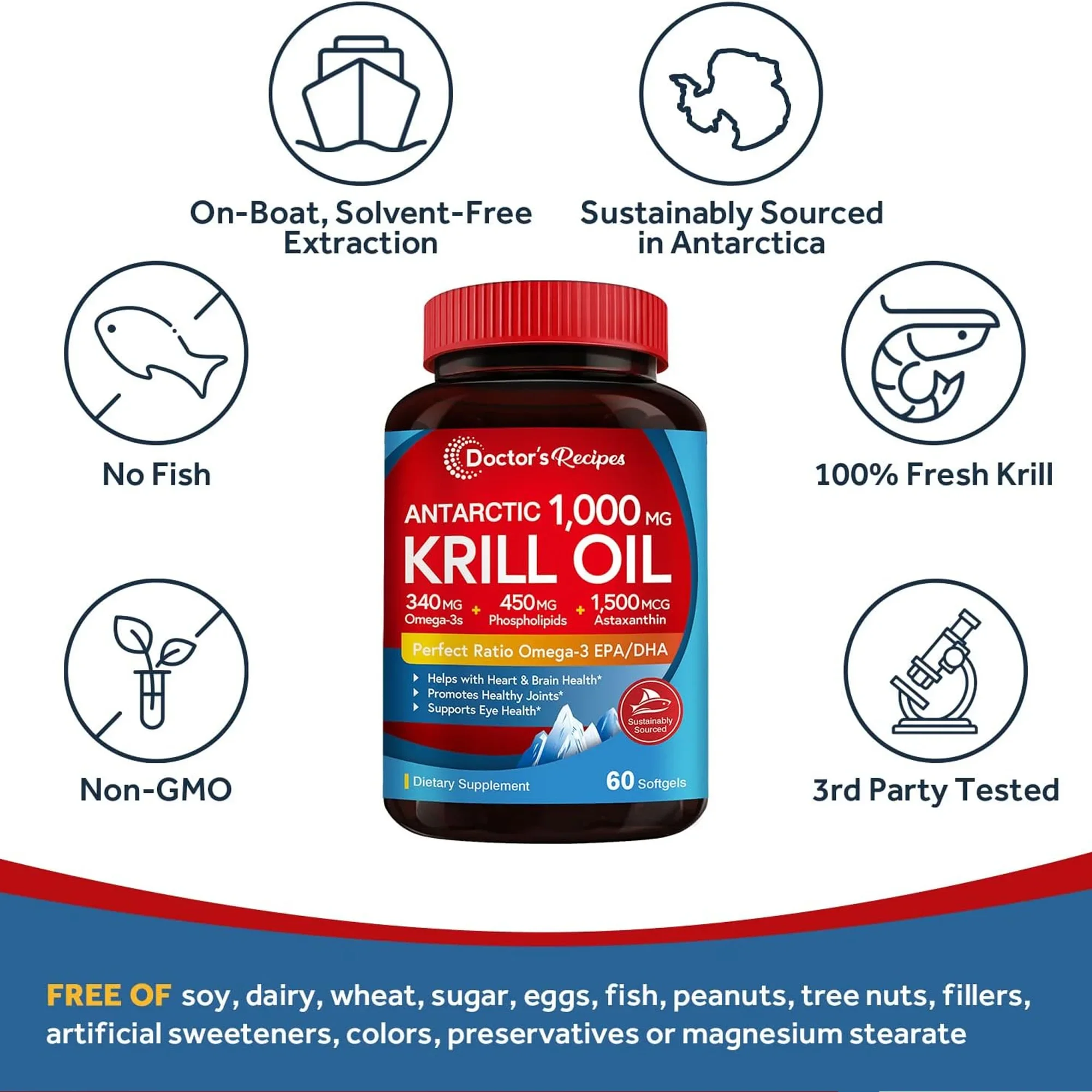 Antarctic Krill Oil Supplement - Krill Oil Supplement reseña y precio
