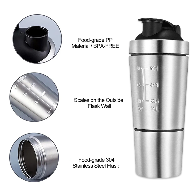 Stainless Steel Protein Shaker - Nutrition Fitness reseña y precio