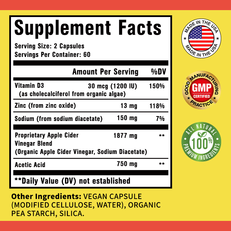 Apple Cider Vinegar Supplement - Nutrition Zinc reseña y precio
