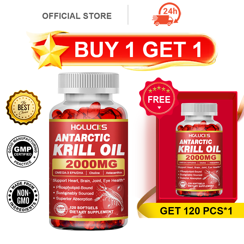 HOLUCKS Antarctic Krill Oil Su - Krill Oil Supplement reseña y precio