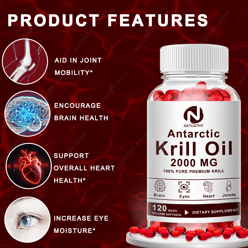Antarctic Krill Oil 2000mg 120 - Krill Oil Supplement reseña y precio