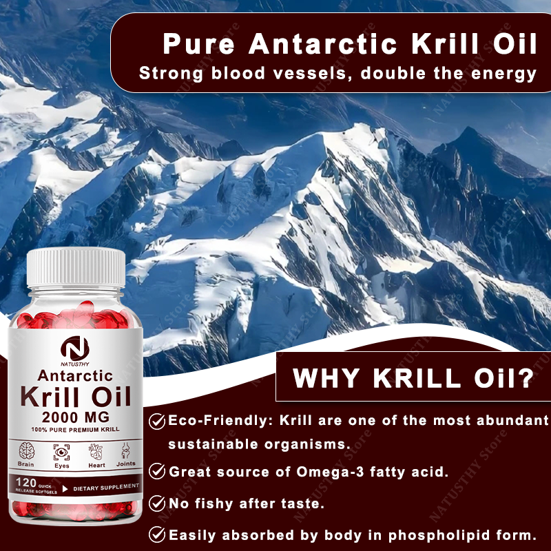 Antarctic Krill Oil 2000mg 120 - Krill Oil Supplement reseña y precio