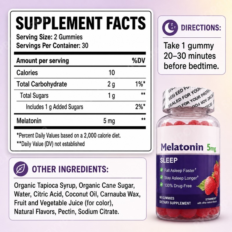 Melatonin 5mg Gummies Sleep Su - Melatonin Sleep Gummy reseña y precio