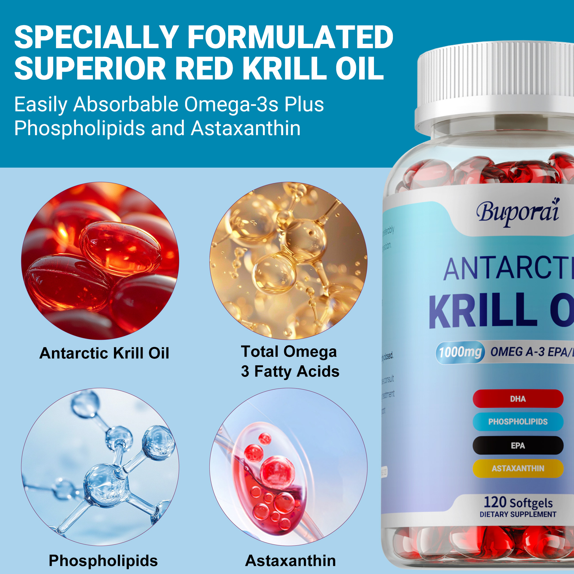 Antarctic Krill Oil Supplement - Krill Oil Supplement reseña y precio