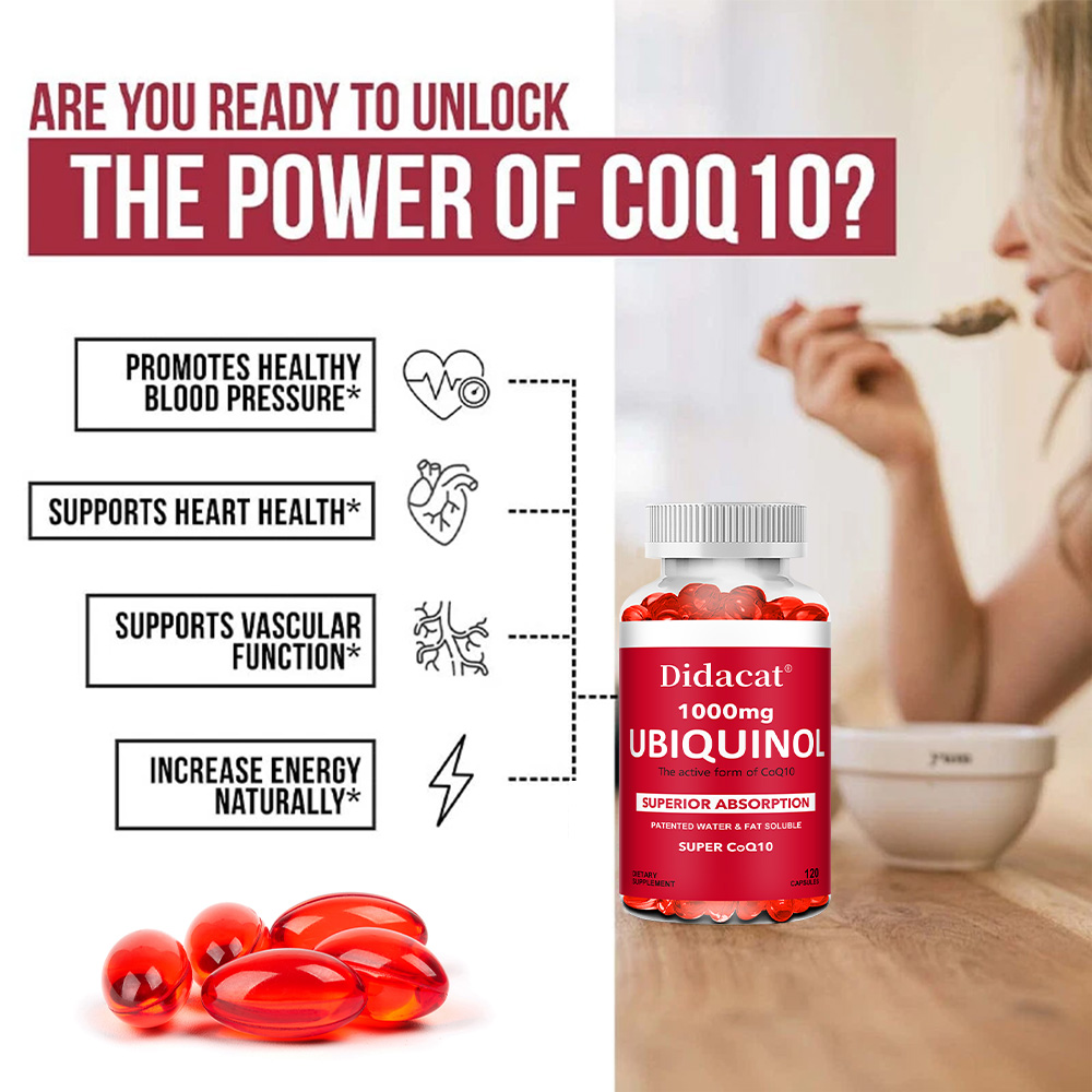Ubiquinol CoQ10 1000mg Softgel - Coq10 Ubiquinol Softgel reseña y precio