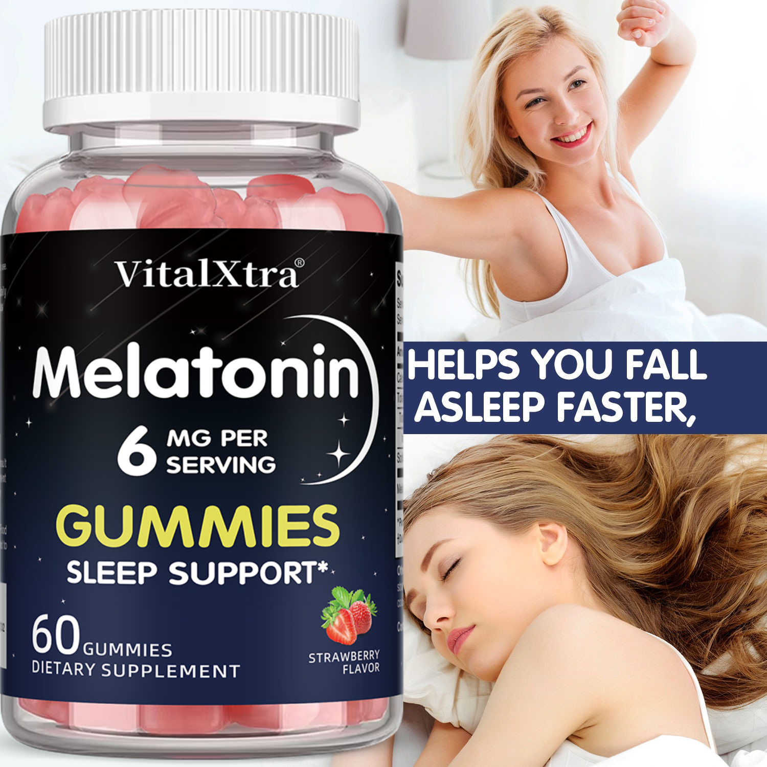 Melatonin Gummies 6mg, Natural - Melatonin Sleep Gummy reseña y precio