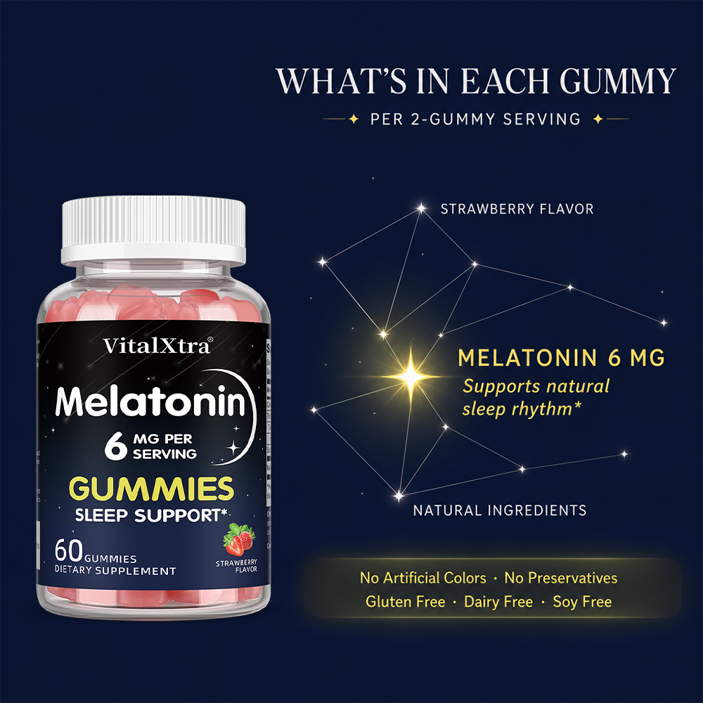 Melatonin Gummies 6mg, Natural - Melatonin Sleep Gummy reseña y precio